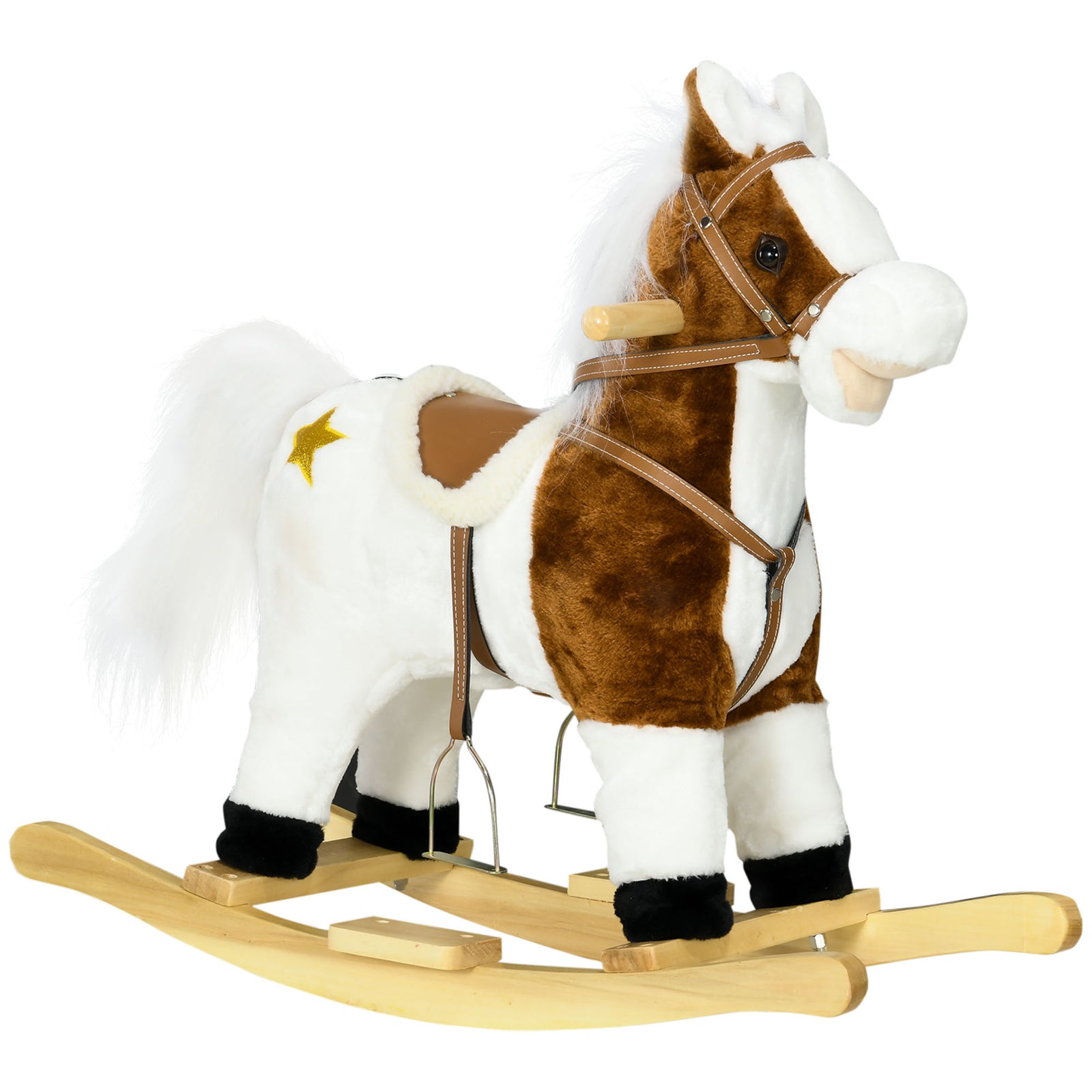 Rocking Horse With Music, Sound, Ride On Horse With Saddle For 3-6 Years