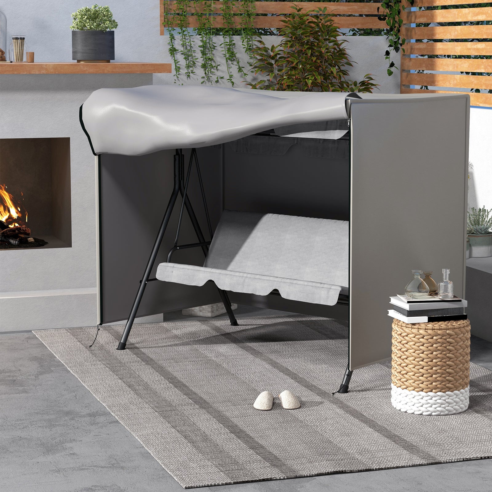 Large Outdoor Swing Chair Cover Garden Furniture Protector | Light Slate Gray