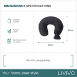 Livivo 1l Hot Water Bottle With Soft Removable Fleece Cover U Shaped Design