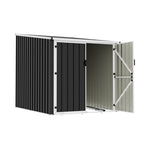 Lockable Outdoor Bike Storage Shed For Cycling, Double Door Metal Shed With 3 Adjustable Bike Racks, Pent Roof, Weatherproof Garden Shed