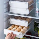 Double-layer Transparent Egg Storage Drawer Box | White