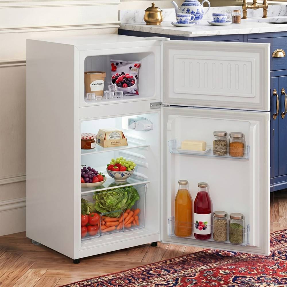 89l Freestanding Top Freezer Fridge | White