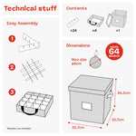 Collapsible 64 Christmas Bauble Storage Bag | One Size | Grey