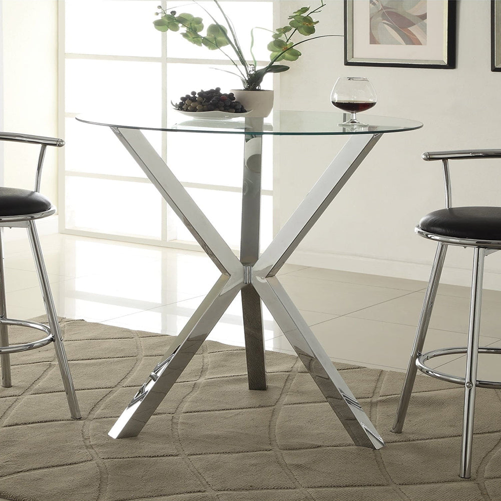 90cm Dia Dining Table Round Tempered Glass Coffee Table