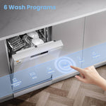 White Freestanding Dishwasher With 10 Place Settings & 6 Washing Programs
