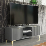 Tide Crest Tv Unit 120cm - Fluted Design | Dark Grey