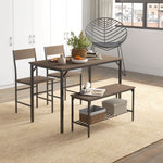 Industrial 4 Piece Dining Table And Chair Set Kitchen Table