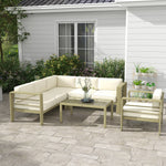 5 Pcs Garden Sofa Set W/ Cushions, Aluminium Furniture Sets | Gold