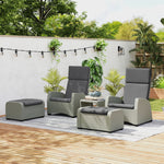 5 Pieces Pe Rattan Set, Reclining Chairs | Charcoal Grey
