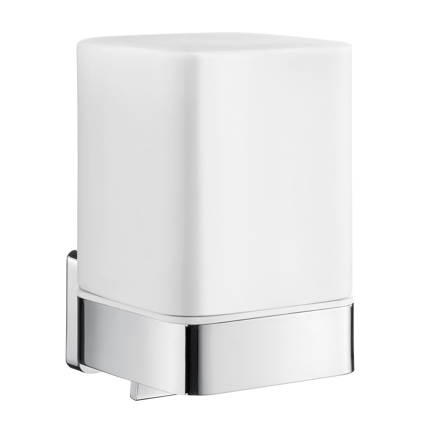 Porcelain Tumbler With Polished Chrome Wall Mount Holder | Polished Chrome