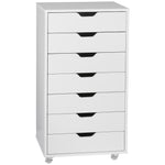 Mobile Filing Cabinet 5/7 Drawer File Cabinet With Wheels | Large | White