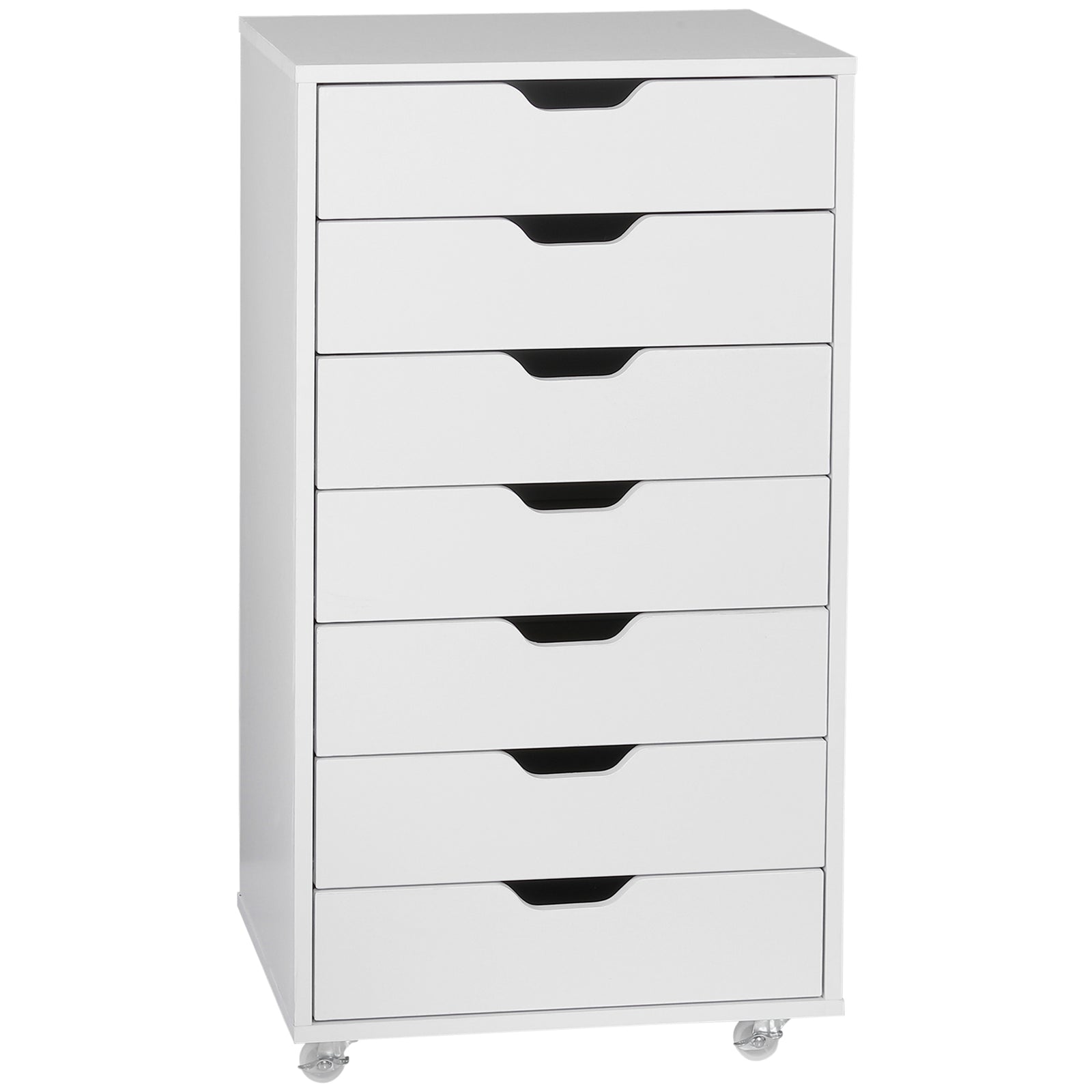 Mobile Filing Cabinet 5/7 Drawer File Cabinet With Wheels | Large | White