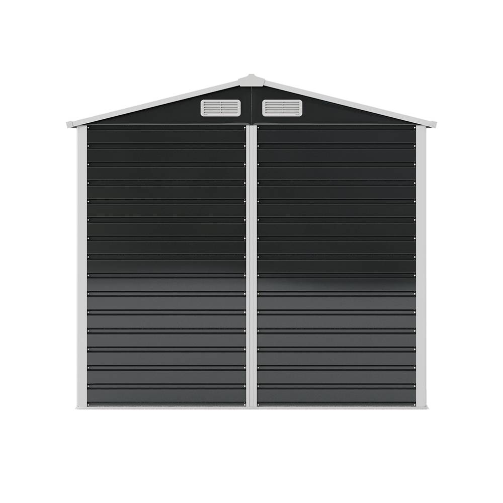 4 x 7ft Outdoor Metal Storage Shed with Foundation Base, Double Sliding Doors, 4 Ventilation Vents, Weatherproof Garden Tool Shed