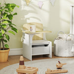 Kids Table And Chair Set, Toddler Desk Chair With Storage Bins | White