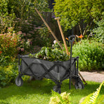 Folding Garden Trolley With Folding Board | Dark Gray