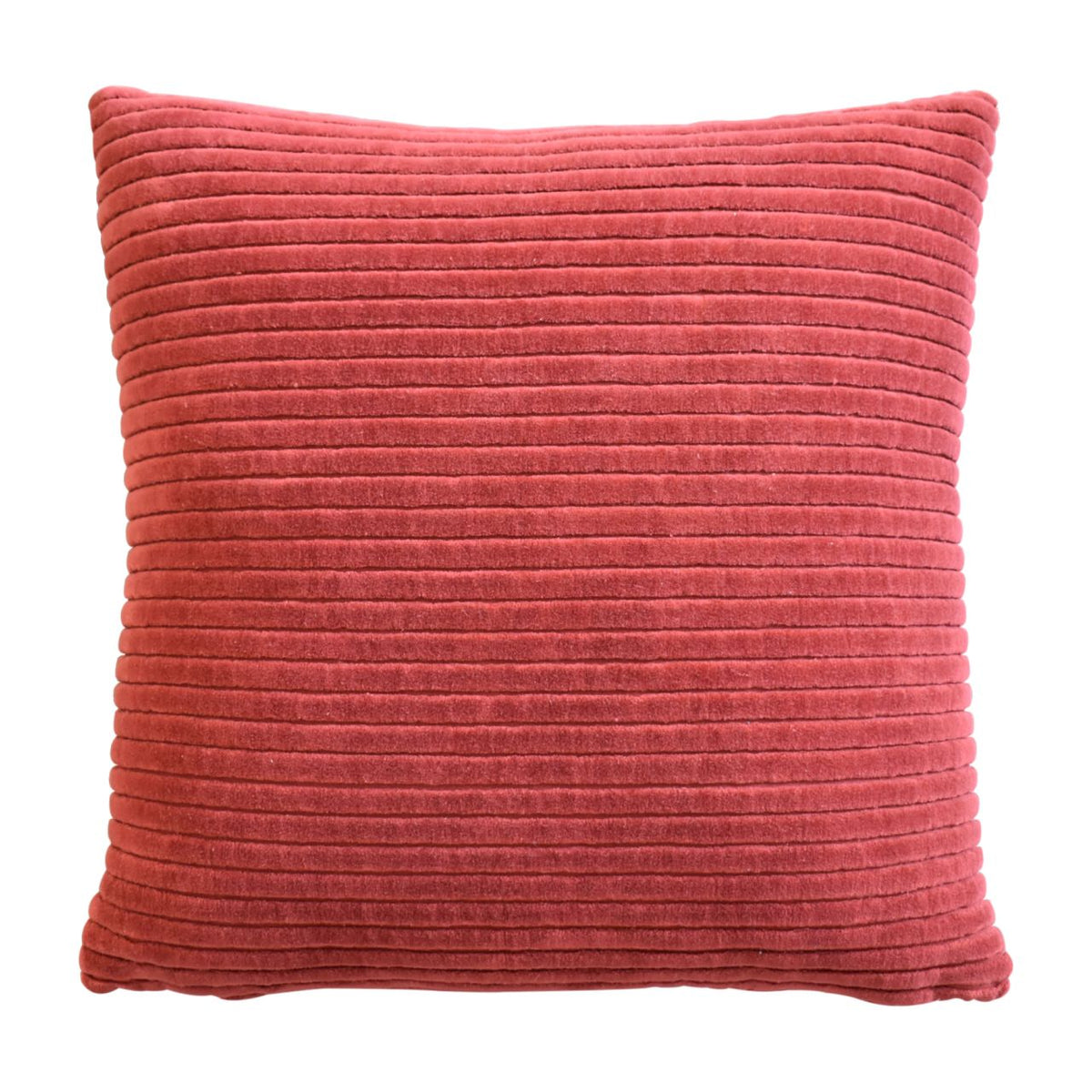 Ribbed Cushion Set, Velvet Fabric | Set of 2 | Red