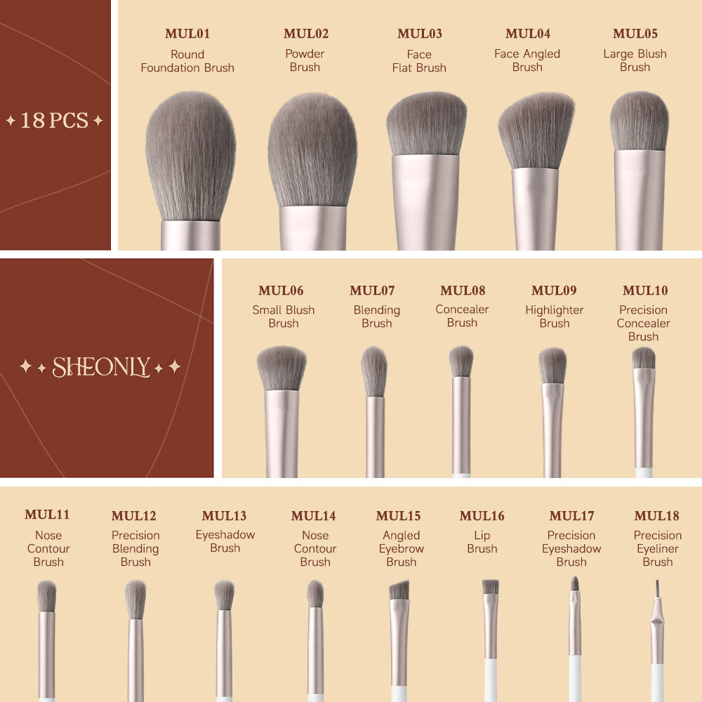 18 Pcs Set Professional Makeup Brush Set