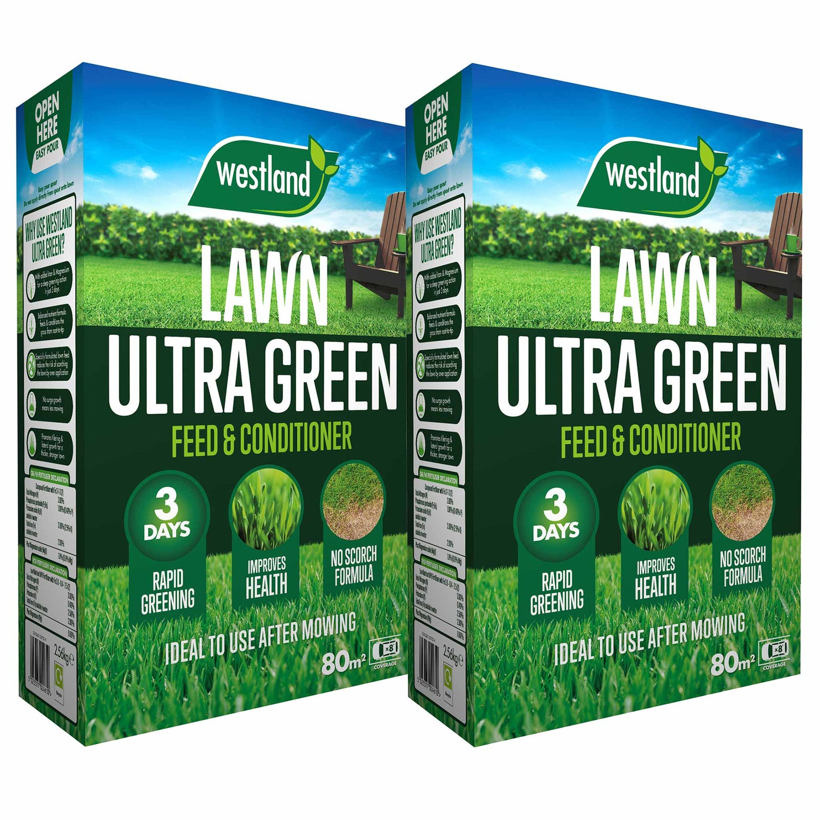 Ultra Green Lawn Feed & Conditioner 80sqm | Set-of-2