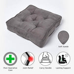 Faux Suede Armchair Booster Cushion | 50cm x 50cm | Grey