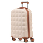 55x35x20cm Hard Case Bubble Carry On Suitcase - 100+ Airline Approved | Cabin | Cream