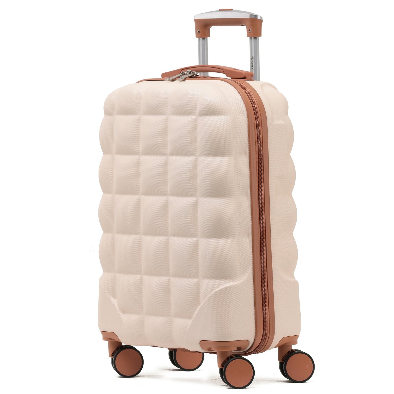 55x35x20cm Hard Case Bubble Carry On Suitcase - 100+ Airline Approved | Cabin | Cream