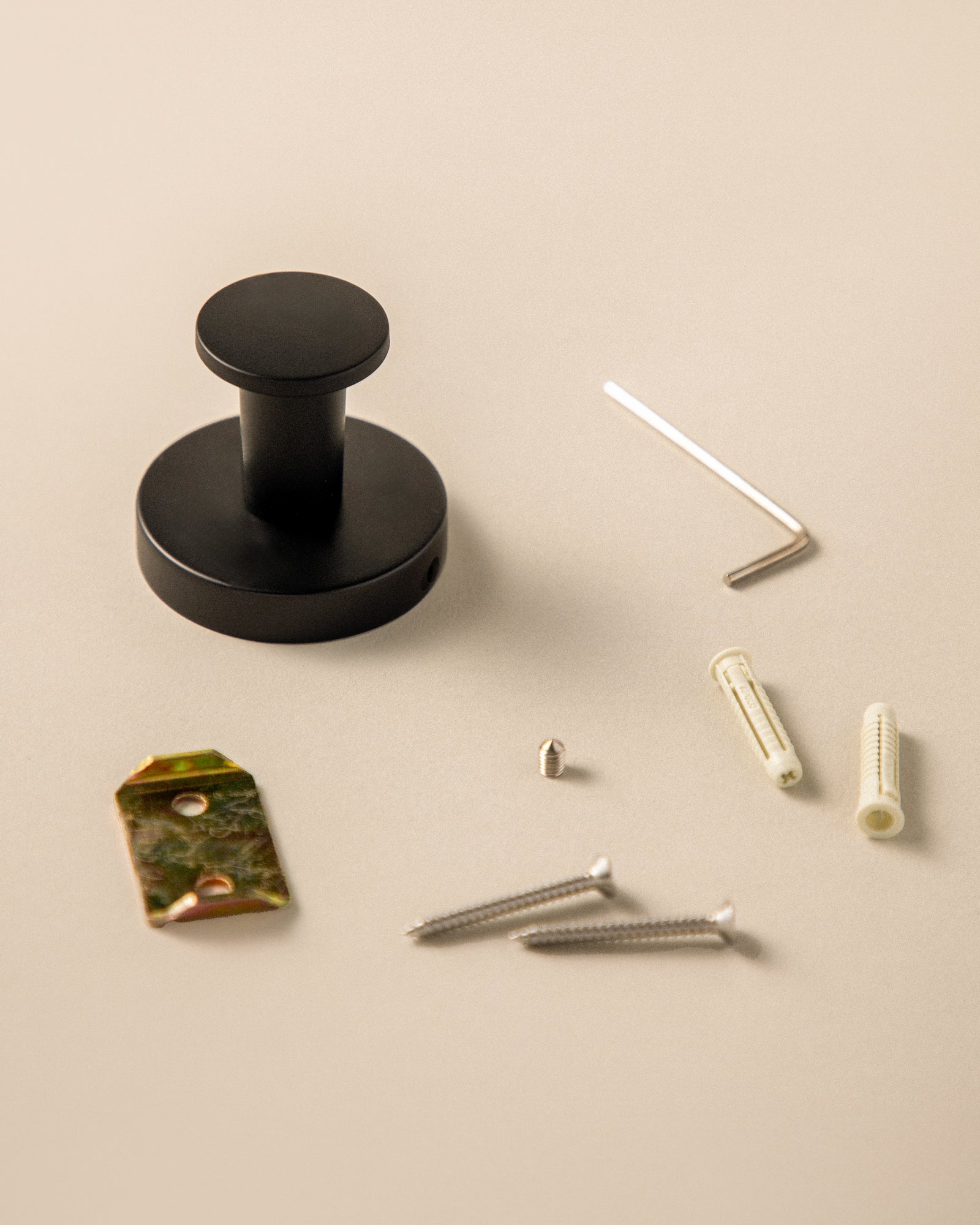 Towel Hook, Robe & Coat Hook Matt Black, Hidden Fixings, Start Collection