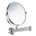 Two Sided Shaving Make Up Mirror Swing Arm 5x Magnification | Polished Chrome