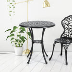 Living and Home Round Patio Dining Table With Umbrella Hole