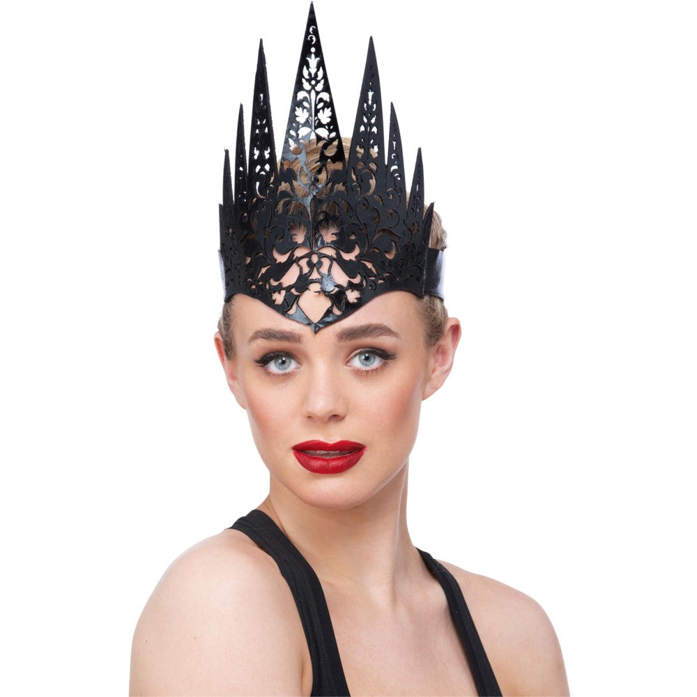 Black Filigree Queen Crown Headband