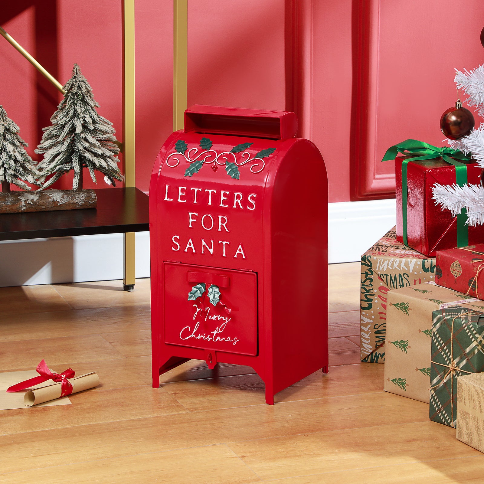Christmas Post Box Freestanding Or Wall Mounted