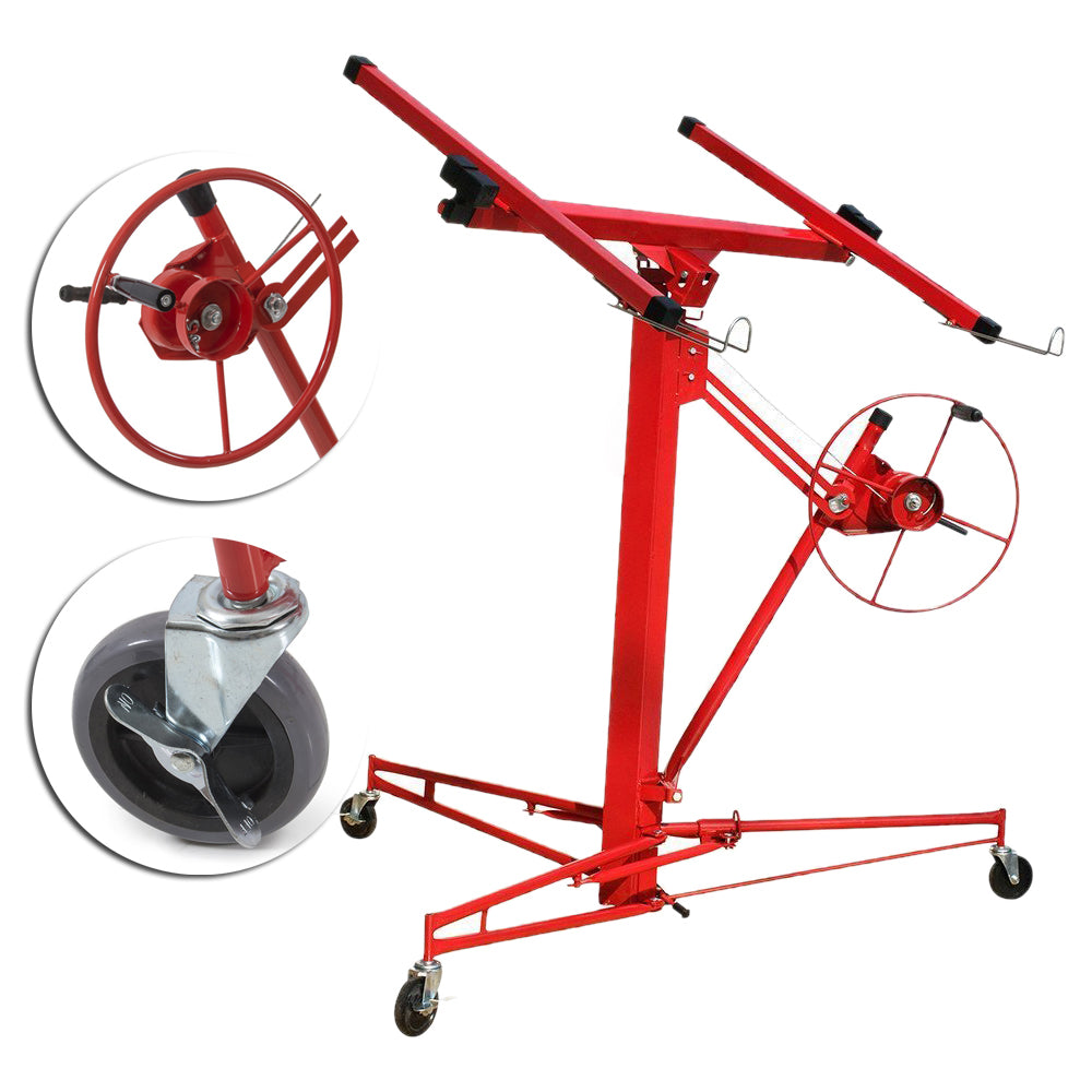 16ft Rolling Drywall Lifter Panel Hoist Jack Tool | Red