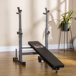 Adjustable Foldable Weight Bench With Barbell Rack