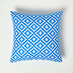 Blue Geometric Outdoor Cushion 45 X 45 Cm, Set Of 2 | 45cm x 45cm | Blue & White