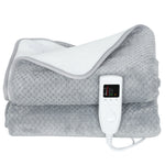 Heated Throw With Ultra Soft Velvet, Electric Blanket, Grey