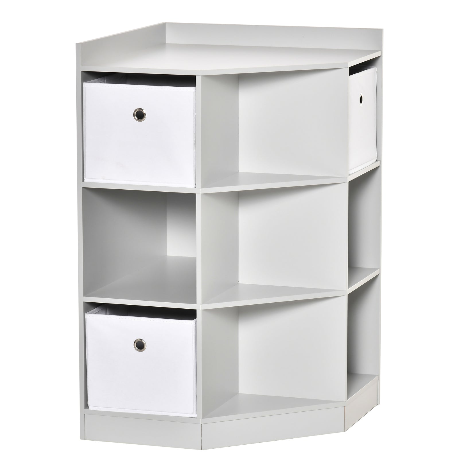 Kids Storage Cabinet Corner Organizer With Anti-tipping Hardware Drawer | Gray