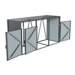 Outdoor 2/3-bin Metal Storage Shed, Galvanised Steel Bin Store For Garden Waste & Recycling | Large