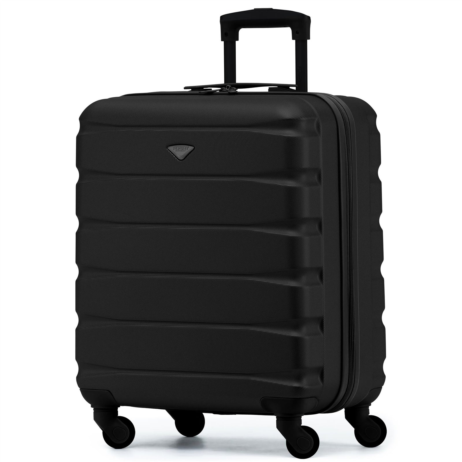 56x45x25cm Large Cabin Carry On Case - Overhead Luggage Suitcase - 4 Spinner Wheels - Abs Shell | 56 x 45 x 25cm | Black