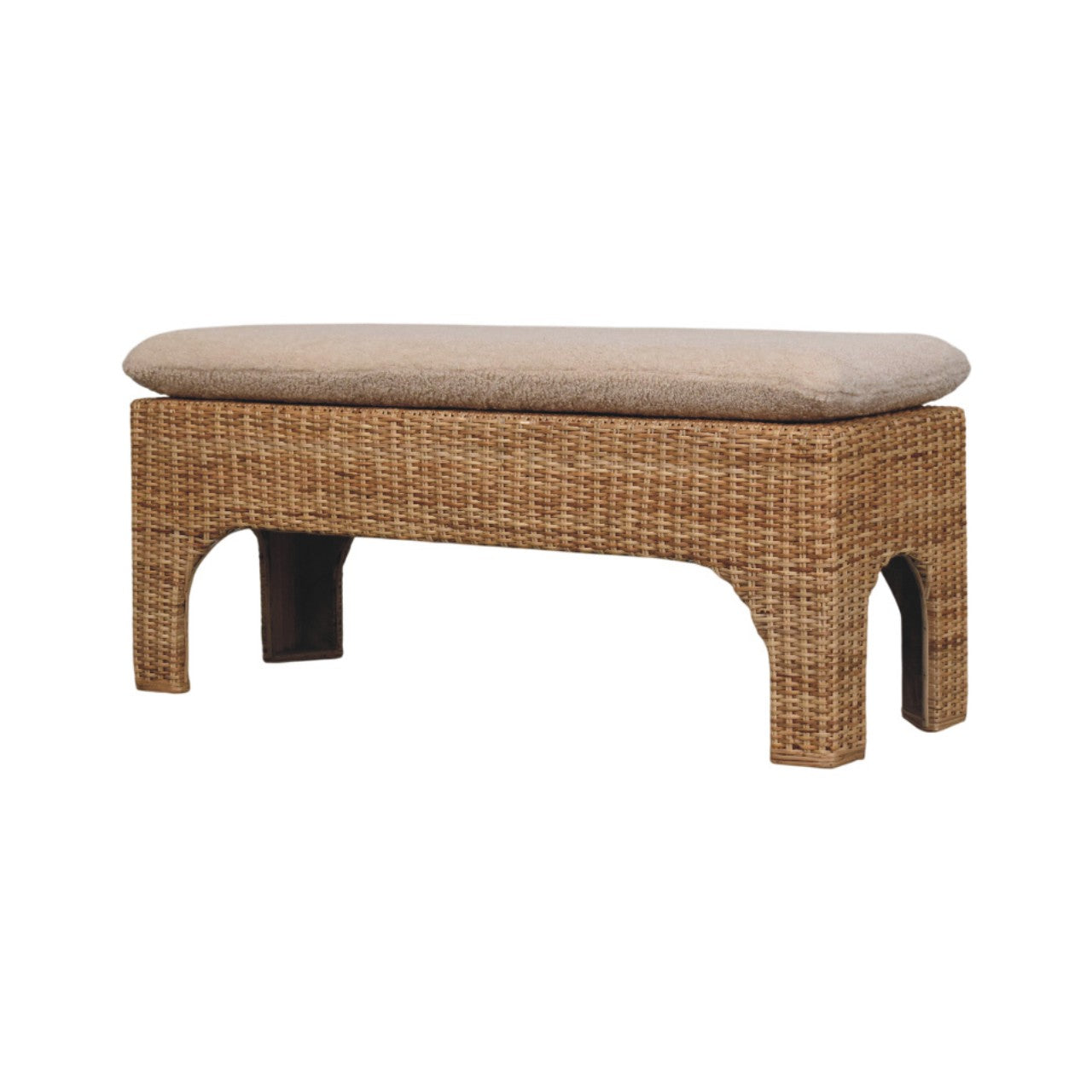 Rattan Harmony Cushioned Seat, Beige and Cream