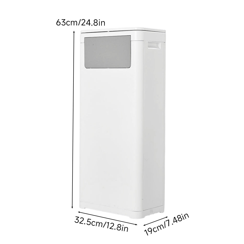 25l/32l Plastic Rubbish Bin With Top And Side Opening | Small | White