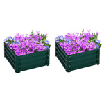 Set Of 2 Galvanized Raised Garden Bed | Green