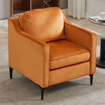 Contemporary Upholstered Armchair – Velvet Accent Chair For Living Room Or Study | Orange
