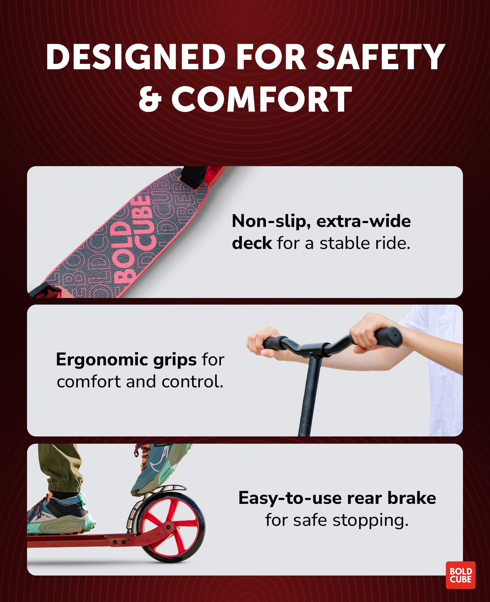 Big 2 Wheel Scooter | Burgundy