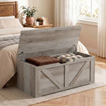 Storage Trunk For Living Room, With Safety Hinges, 100cm | Grey