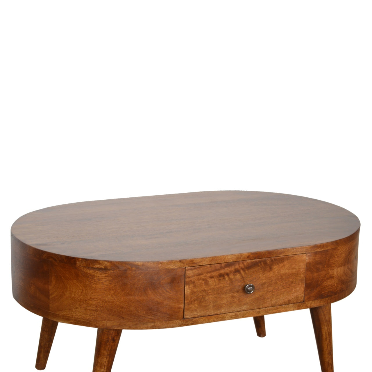 Solid Wood Chestnut Rounded Coffee Table