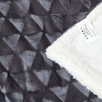 Geometric Triangle Velvet Throw | 130cm x 160cm | Dark Grey