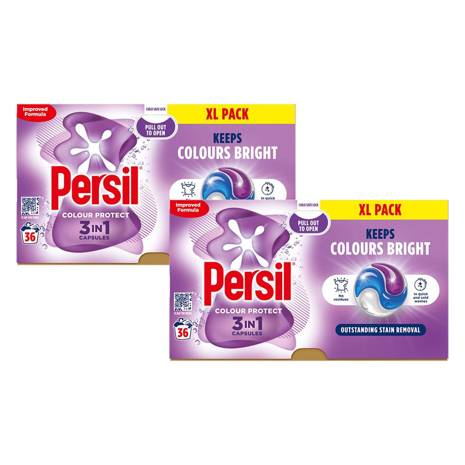 Xl 3 In 1 Washing Capsules Colour Protect With Lasting Freshness 36w | Set of 2