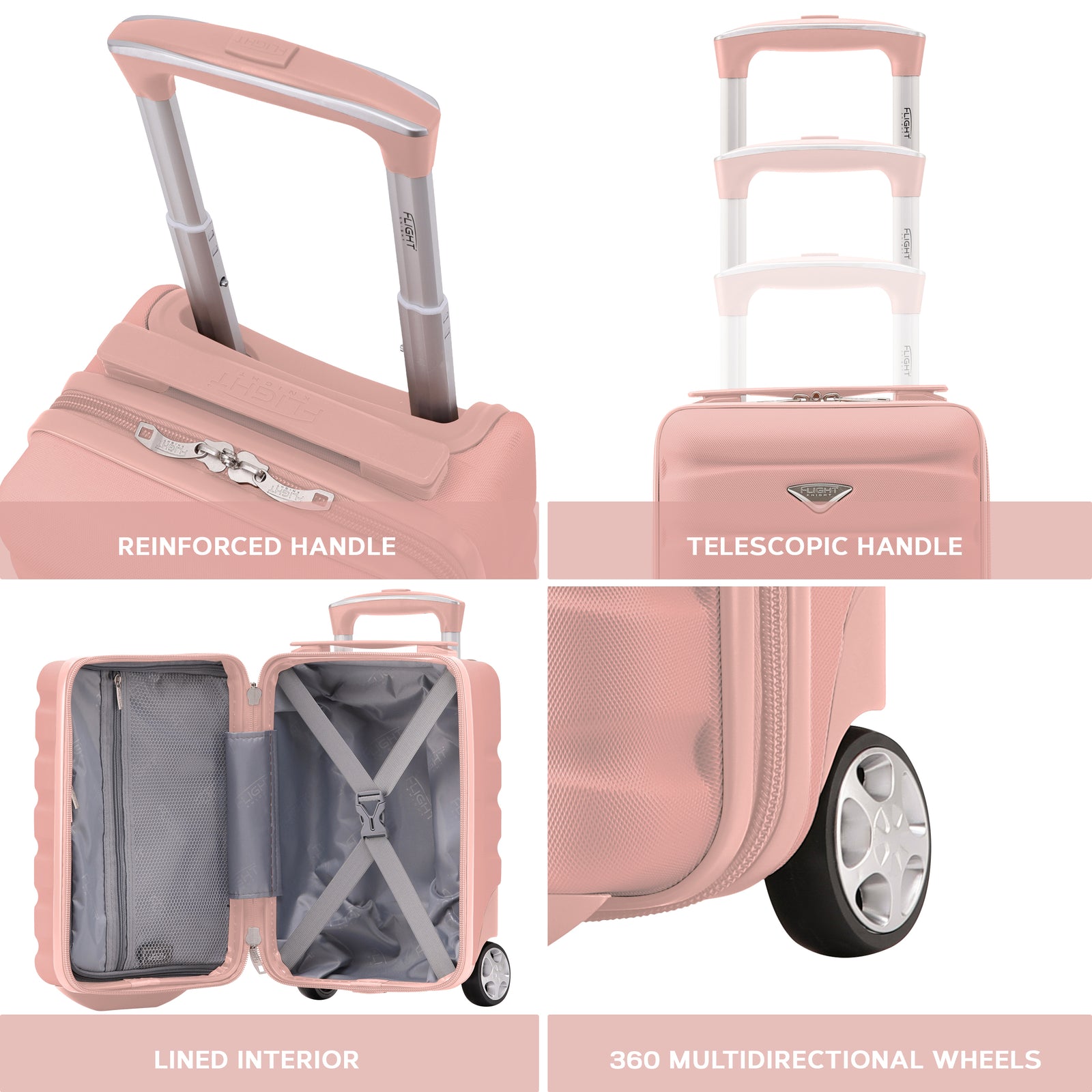 40x20x25cm Hard Case Cabin Suitcase Ryanair Free Approved Carry On | Cabin | Rose