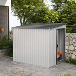7 X 5ft Garden Shed W/ Foundation Lean To Metal Tool Shed