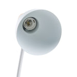 White Led Desk Lamp With Flexible Arm – Iron & Wood Base, Compact Minimalist Design