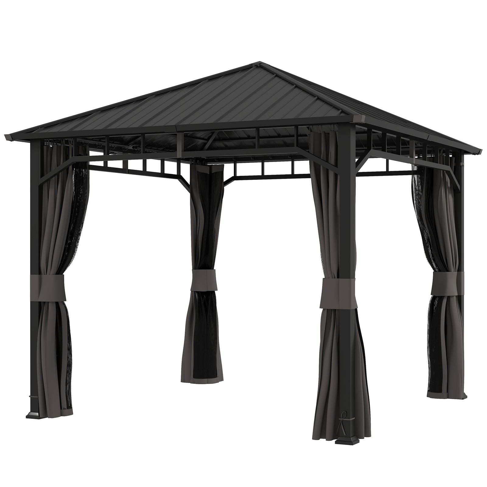 3 X 3(m) Hardtop Gazebo With Galvanised Steel Roof And Sides
